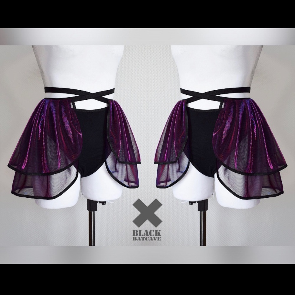 Rave Skirt (maroon and blue) adjustable